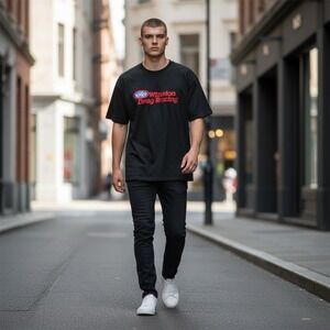 Vintage NHRA racing Blurry speed limit 350 Black t-shirt Mens Large Double Sided